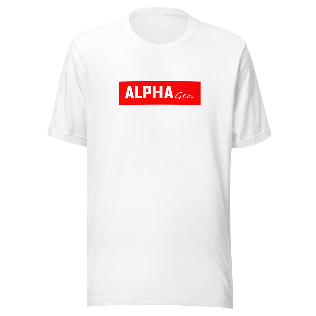 AlphaGen Red Logo/White Tee